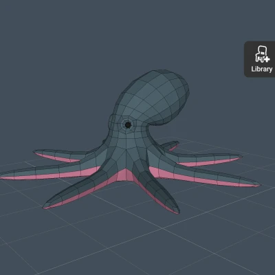 Bạch tuộc Low Poly