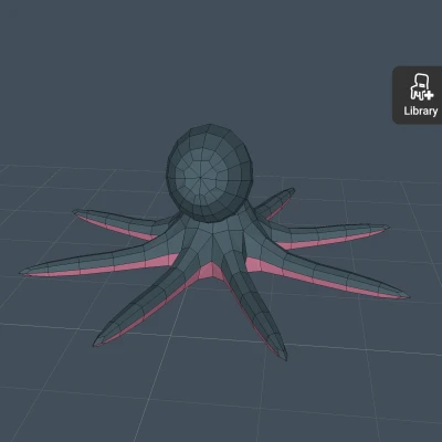 Bạch tuộc Low Poly