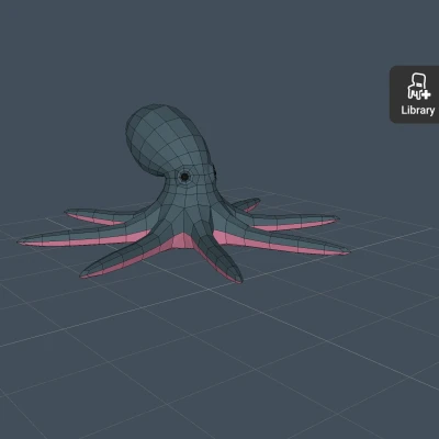 Bạch tuộc Low Poly