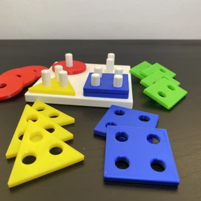 Đồ Chơi Rèn Luyện Vận Động Tinh Cho Bé: Bộ Hình Khối Cơ Bản