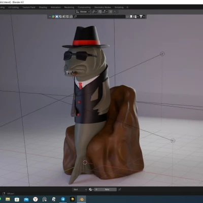 Cá Walleye trên khúc gỗ phong cách mafia. Cá gangster