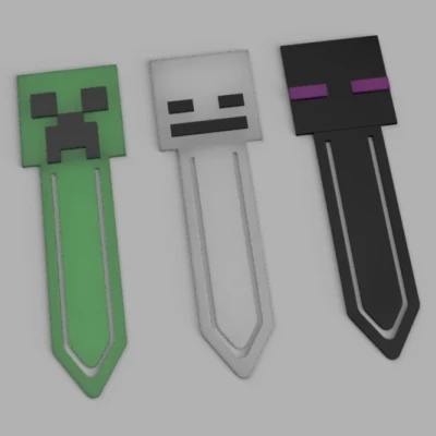 Bookmark Minecraft (Creeper, Skeleton, Enderman) - In Đa Màu