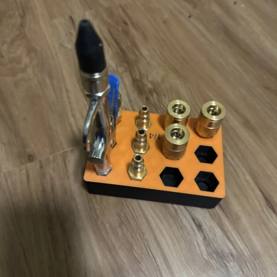 Giá Đỡ Bộ Chuyển Đổi Nhanh Đầu Nối Ống Khí 1/4" M Gridfinity