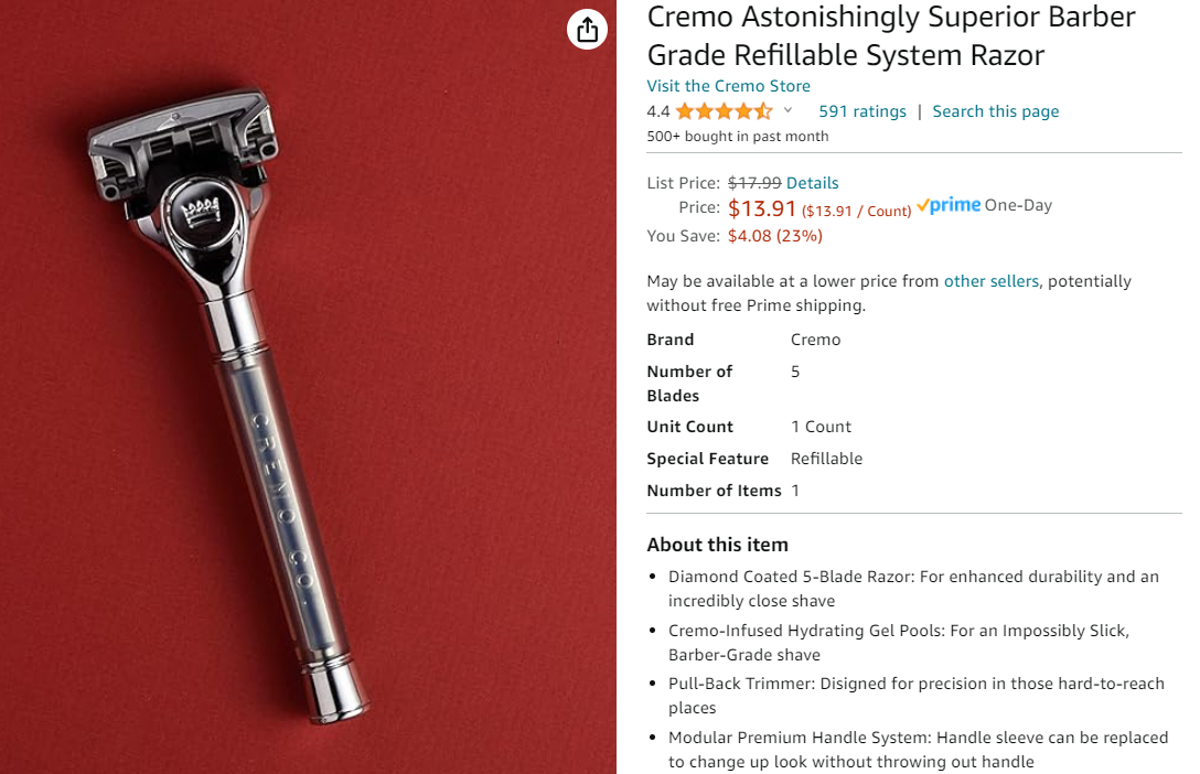 Tay cầm thay thế cho Dao cạo Cremo