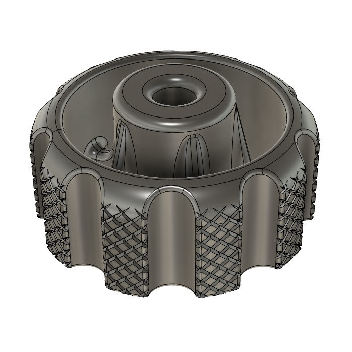 Núm Xoay Tăng Chỉnh Mặt Bàn M4 Có Vân Cho Ender 3 (Parametric Fusion 360)