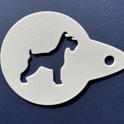 Khuôn làm hình Schnauzer uống cà phê