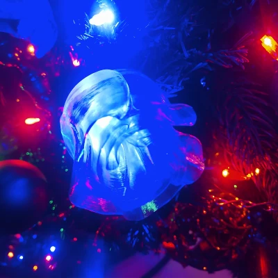 Bình hoa hồng có đế gắn đèn mini