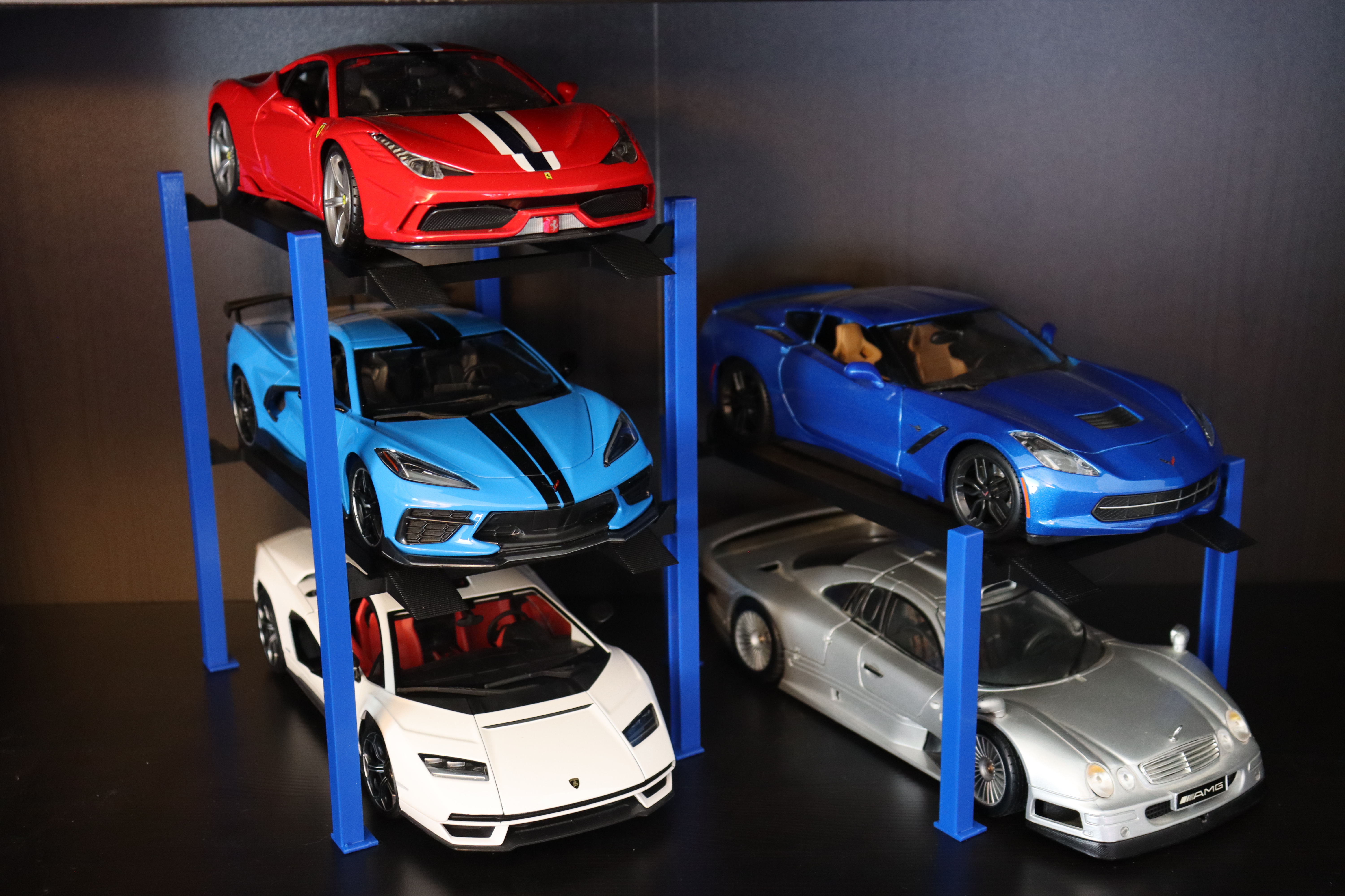 Dàn Cầu Nâng Xe Mô Hình 4 Trụ - Tỉ Lệ 1:64, 1:43, 1:30, 1:24, 1:18, 1:14, 1:10