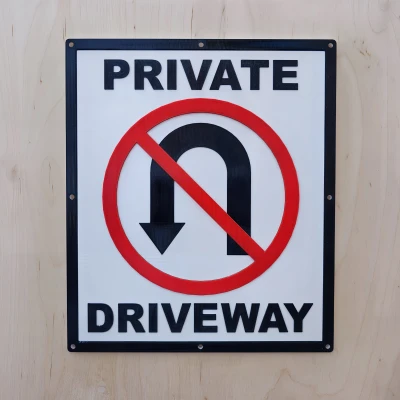 Biển Báo Lối Vào Riêng Tư Cấm Quay Đầu Xe
