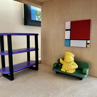 Tranh Búp Bê Mondrian - Bản Gốc Đỏ, Xanh Dương, Vàng