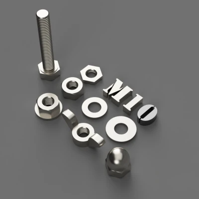 Bộ Bu Lông, Đai Ốc Lục Giác M10 / Dài 5-100mm