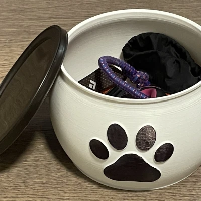 Hộp Đựng Nắp Lon Cà Phê Có In Hình Dấu Chân (Tùy Chọn)