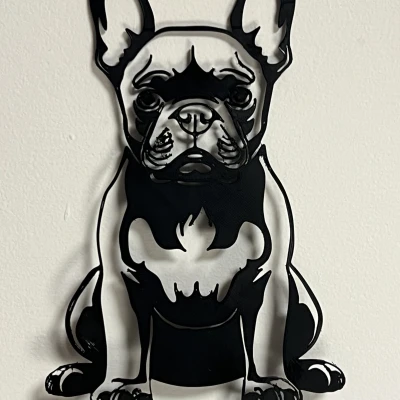Trang Trí Tường Hình Bóng Bulldog Pháp