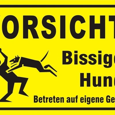 Biển Báo Chó Dữ - Vorsicht Bissiger Hund - Schild
