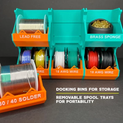 Infinity Spool Holders - Hộp Lưu Trữ Xếp Chồng - Dây, Thiếc Hàn, Ruy Băng