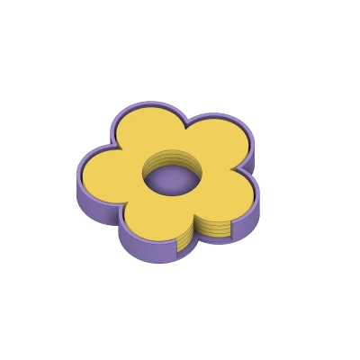 Bộ Đế Lót Ly & Kệ Hoa Cúc, Đựng Được 4 Ly