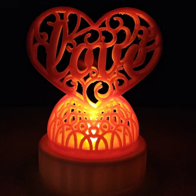 Chân đèn Trà Hình Trái Tim "Love" (Cưới, Kỷ Niệm, Valentine)