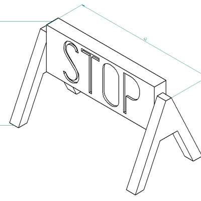 Cọc tiêu đồ chơi (STOP) - Biển báo dừng đồ chơi