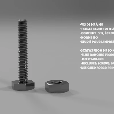 Tuyển Tập Ốc Vít Lục Giác Tối Ưu Cho In 3D (M3 đến M8)