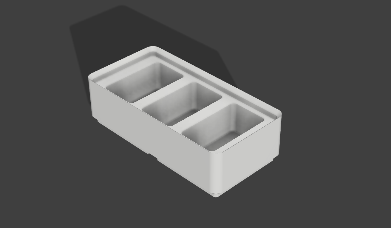 [Gridfinity 2x1] Khay Pin cho 3 viên Sony NP-FW50