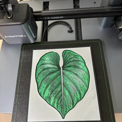 Tranh 3D - Chậu cây Ikea - Trang trí tường - Philodendron - Rudsta - Lỗ nam châm