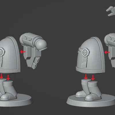 PauldronKnight - Mô hình Mini Giáp Phong Cách Among Us (Tùy Chỉnh)