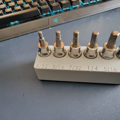 Khay đựng lục giác 5/32 đến 3/8 cho Gridfinity Husky