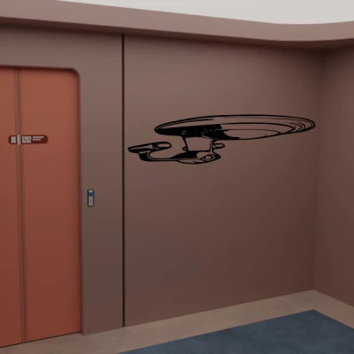 Tranh Tường Hình Bóng Thuyền Enterprise D Star Trek