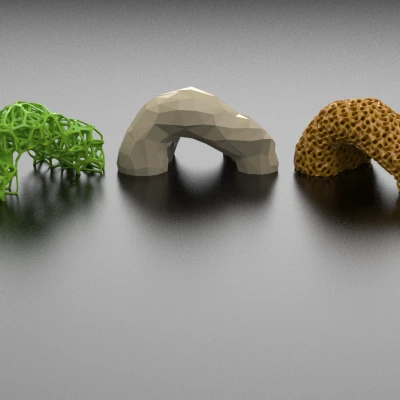 Bộ Sưu Tập Hang Động Thủy Sinh: Low Poly, Voronoi Khối, Lưới Gyroid