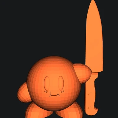 Kirby cầm dao - thêm mặt (chỉnh sửa)