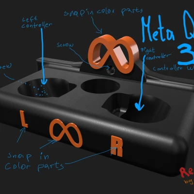 Giá Treo Tường Tay Cầm Meta Quest 3 (Phiên Bản Redux Đơn Giản)