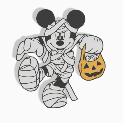 Mickey Chuột làm xác ướp - Trang trí Halloween hoặc treo tường