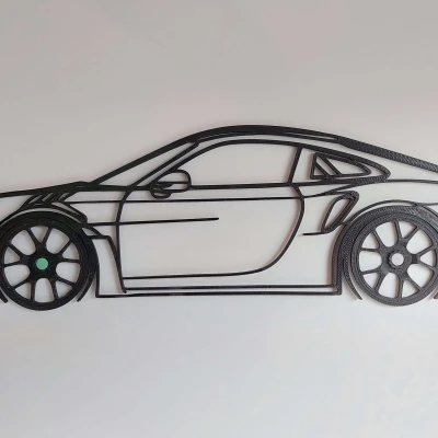 Bánh xe nam châm cho Tranh tường "Porsche GT3 RS 992 Silhouette"