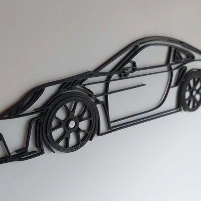 Bánh xe nam châm cho Tranh tường "Porsche GT3 RS 992 Silhouette"