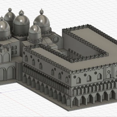 Mô hình Cung điện Doge (Palazzo Ducale) và Vương cung thánh đường San Marco có thể in được