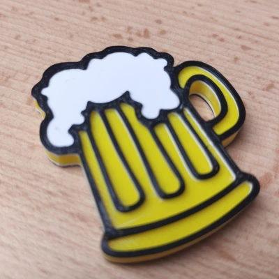 Móc Khóa Bia Pivo Hai Mặt