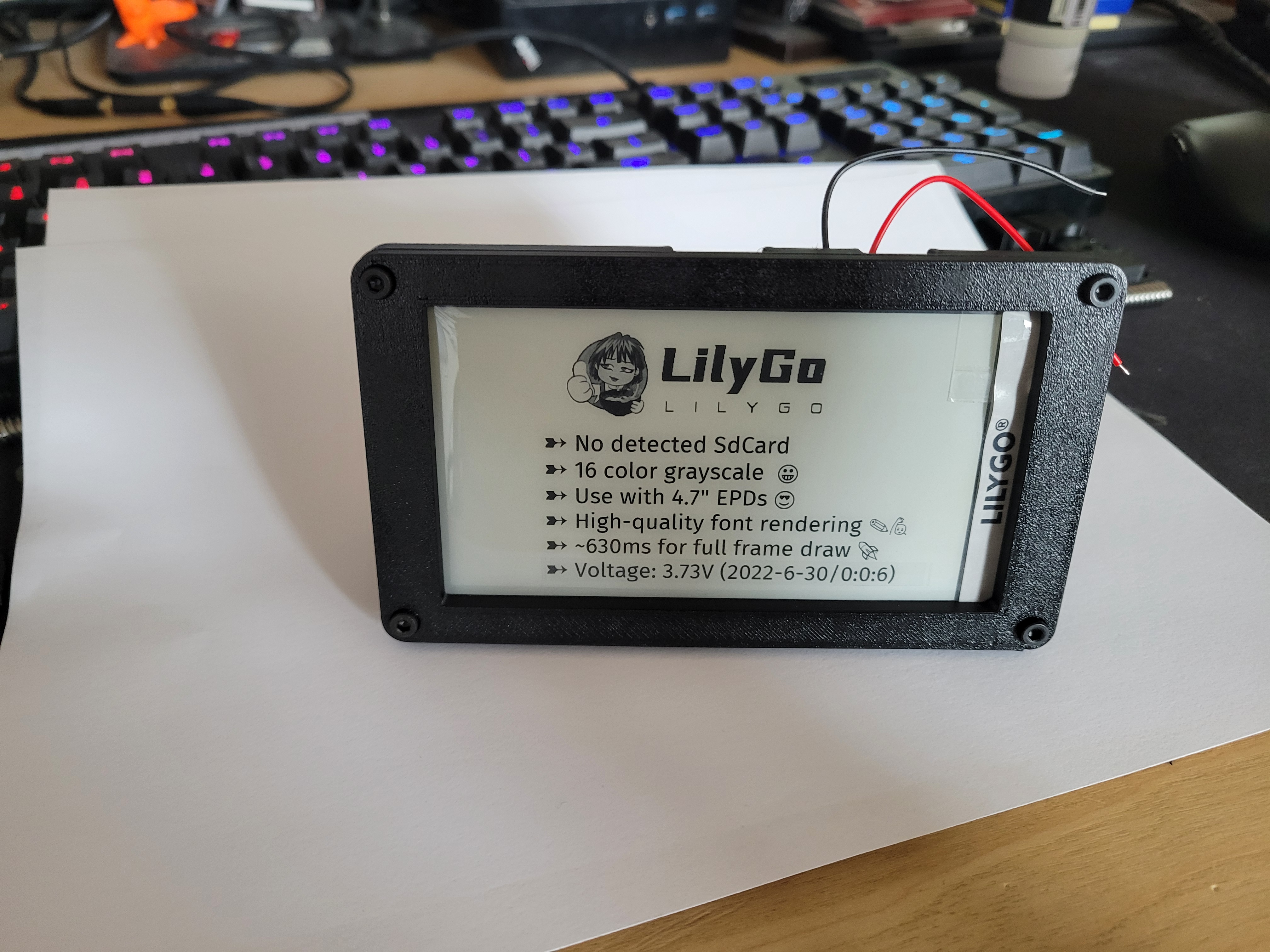 Khung hiển thị cho Bảng phát triển LILYGO T5 4.7" E-paper