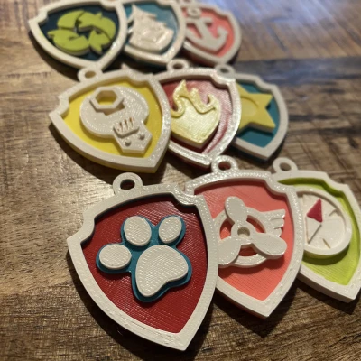 Huy hiệu Paw Patrol (móc khóa / mặt dây chuyền) Thẻ bài