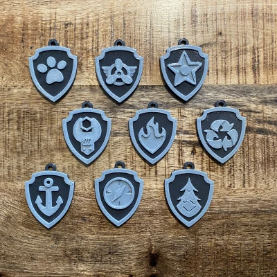 Huy hiệu Paw Patrol (móc khóa / mặt dây chuyền) Thẻ bài