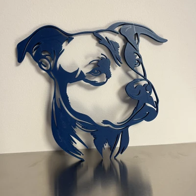 Tranh Dán Tường Hình Silhouette Amstaff