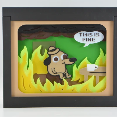 Hộp Ảnh Shadow Box "This Is Fine" Meme