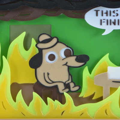 Hộp Ảnh Shadow Box "This Is Fine" Meme