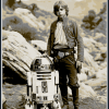 Mô hình Luke & R2D2 - Tranh vẽ bằng sợi Filament - Thumbnail 1