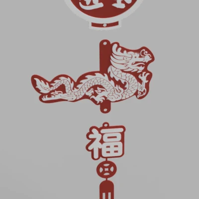 Tranh Treo Tường Rồng và Đèn Lồng Tết Trung Hoa/Tết Âm Lịch