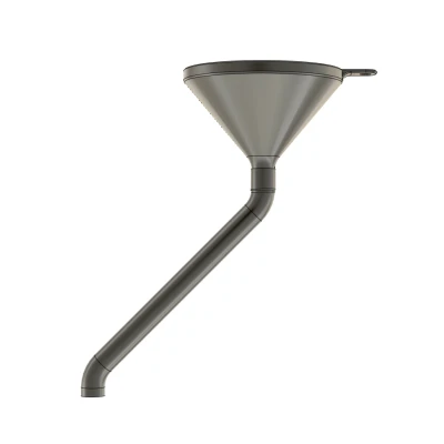 Phễu xăng có ống dẫn khí, gờ chống tràn, kèm ống nối S tháo rời