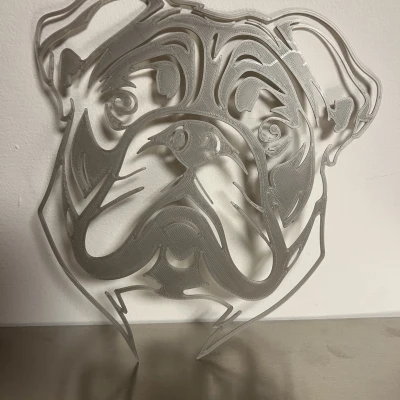 Tranh Tường Hình Bóng Chó Bulldog