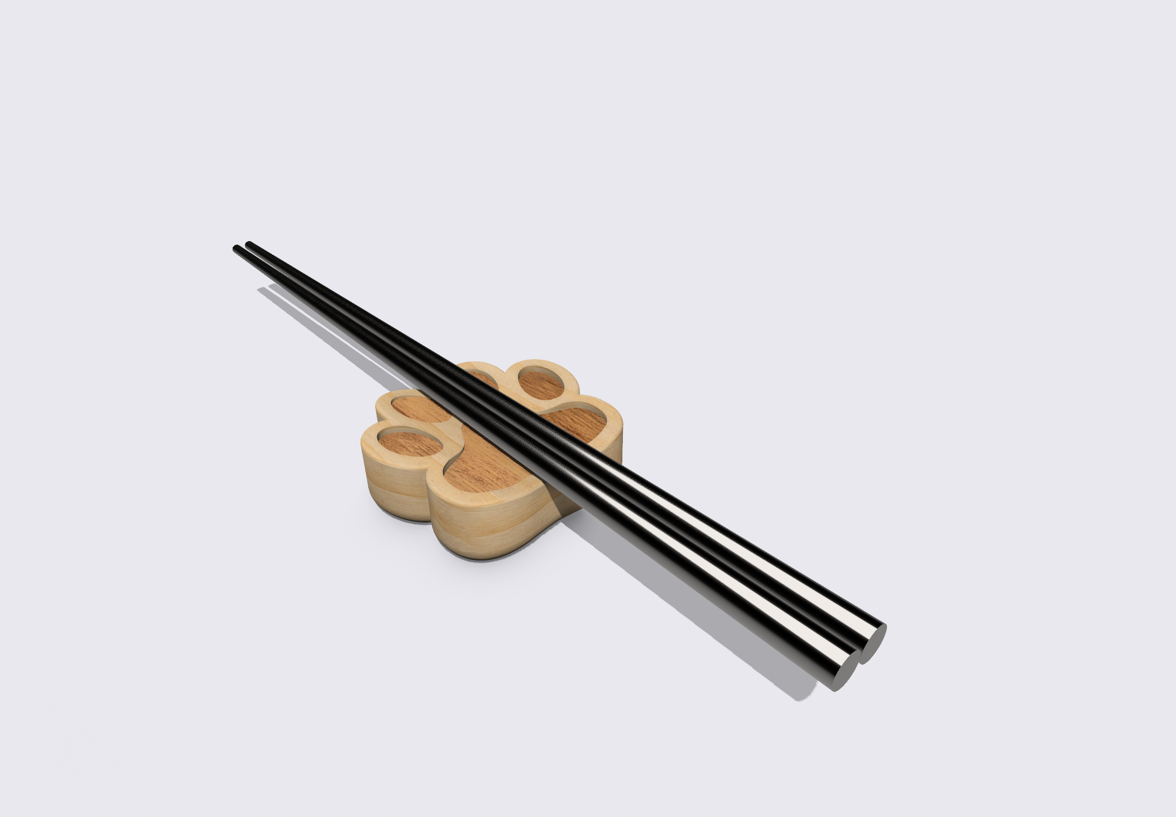 Giá đỡ đũa hình chân mèo hoang - File STEP và STL