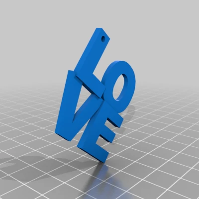 Móc khóa mặt dây chuyền hoa tai chữ tình vuông