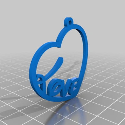 Móc Khóa Bông Tai Hình Trái Tim Tình Yêu