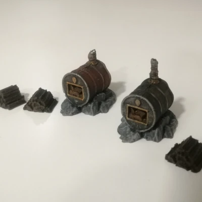 Bếp Lò Thùng (Barrel Stove) Cho Game Miniature